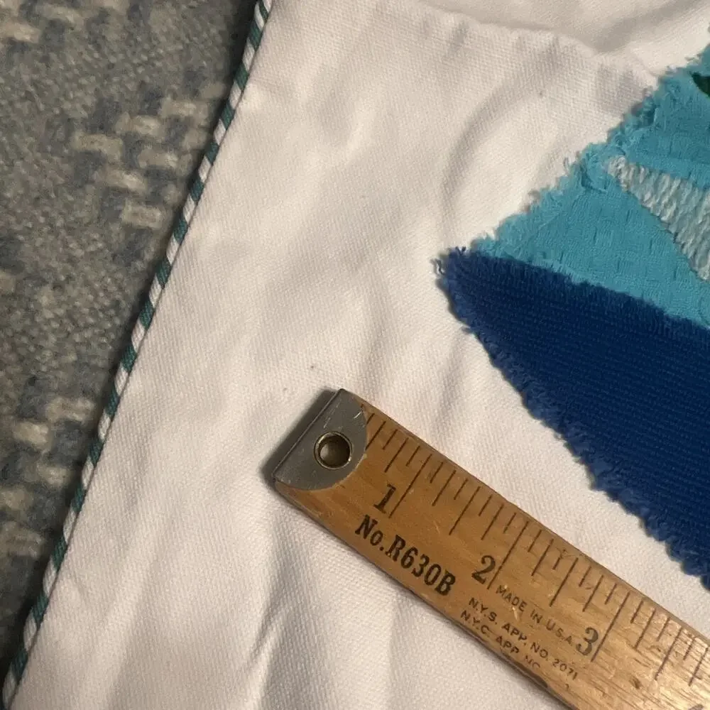 Annie Selke Smooth Sailing Applique Decorative Pillow Cover in Turquoise Blue